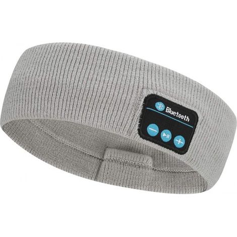 Bandeau de sommeil Bluetooth sans fil avec micro, ultra doux, écouteurs pour dormir, courir et s'entraîner, gris (1/5)