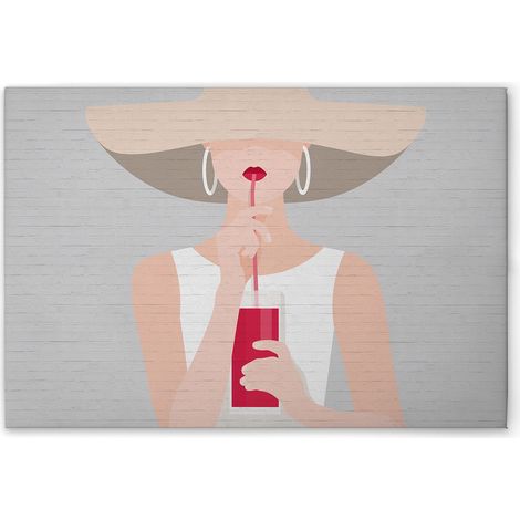 Leinwandbild Retro Audrey M1-No.51241 - Kunstdruck auf Leinwand in Grau Beige - Wandbild 45 x 30 cm (1/5)