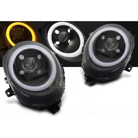 Paire de feux phares Mini Cooper F55-F56-F57 de 2014 a 2017 - FULL LED DRL Noir-42484333