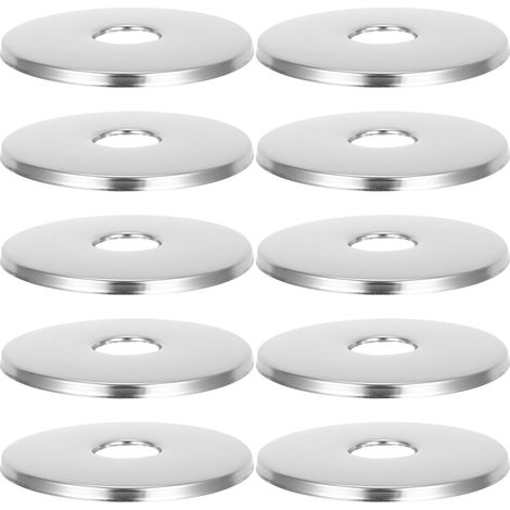 10 Pièces Couvercle de Bride de Robinet Acier Inoxydable Argenté (1/5)