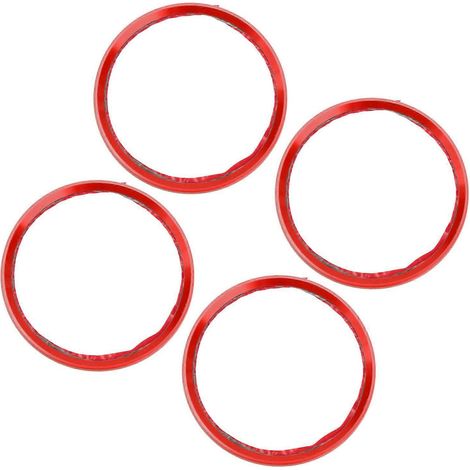 Lot de 4 entretoises de centrage de moyeu de roue en alliage d'aluminium pour modifications de véhicules, rouges (1/5)