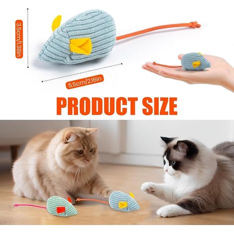 Plush Cat Toys, Mouse Toy for Cats, Teeth Cleaning Catnip Toy, for Kicking Playing and Indoor Interacting (1/4)