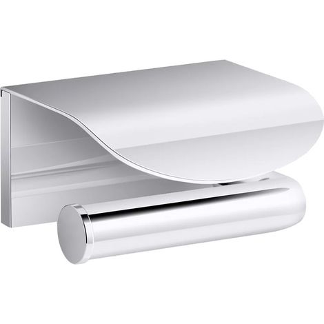 Kohler Avid Covered Toilet Roll Paper Holder Left Side Chrome Bathroom Cloakroom