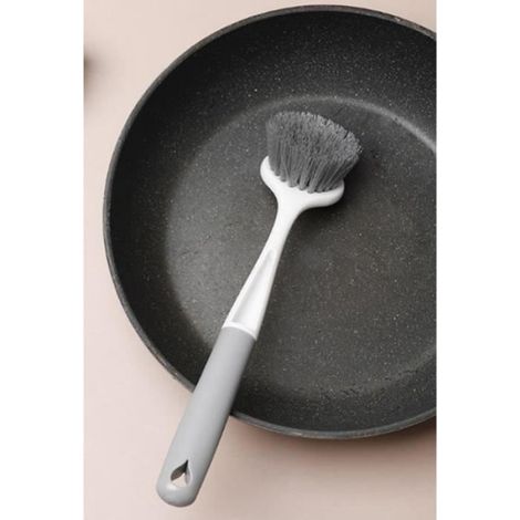 1 Brosse à vaisselle,Longue poignée,Plastique robuste,Trou de suspension,Cuisine évier casserole (1/3)