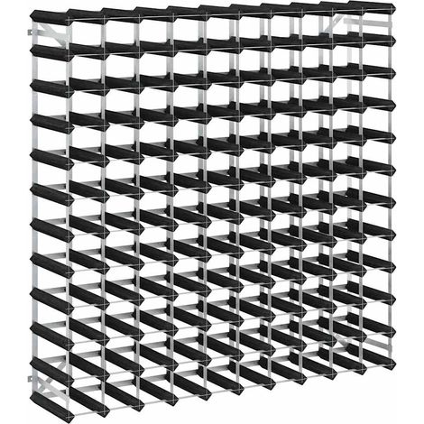 Maison Exclusive - Weinregal für 120 Flaschen Schwarz Massivholz (1/5)