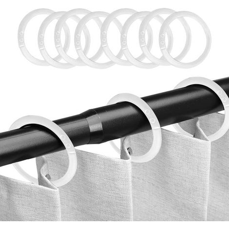 Anillos para cortinas duraderos y reutilizables para mayoría barras cortina, 100 piezas, perfectos cortinas ducha cortinas decorativas (blanco) (1/5)
