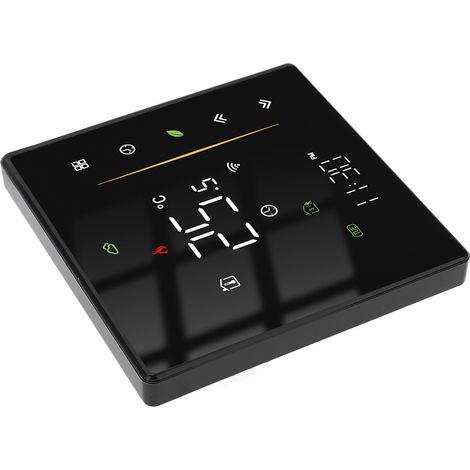 Intelligenter Thermostat mit professioneller App-Steuerung, WLAN-programmierbarer Heimthermostat 95–240 V AC, Schwarz, für elektrische Fußbodenheizung (1/5)