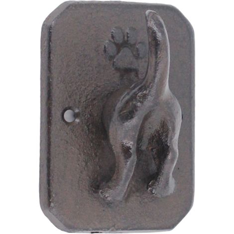 Percha de pared cola de perro de hierro fundido marrón 10 cm (1/5)