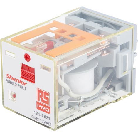 RS PRO Relais sans accrochage 2 RT, bobine 110V c.a. Enfichable 300W ( Prix pour 1 )