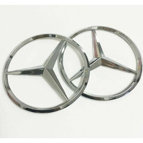 Logo Arrière Voiture - Logo Trunk 90 mm - Pour Porte-Bagages Arrière - Argent - 1 Pièce (1/3)