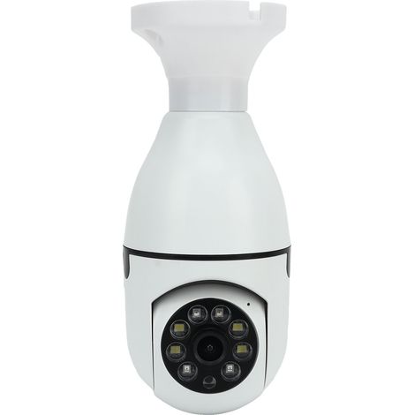 Caméra de sécurité ampoule pour intérieur et extérieur, avec détection de mouvement intelligente, alarme, surveillance vidéo panoramique à 360°, 1 MP, 110-240 V. (1/5)