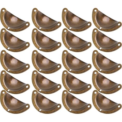 Lot de 20 poignées de tiroir en fer forgé en forme de ravioli, originales, rétro, élégantes et robustes. Quincaillerie pour meubles et armoires. (1/5)