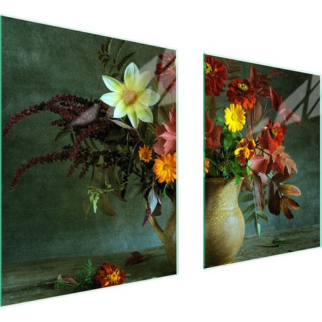 GLASSCHUTZPLATTE FÜR HERD 85x52 BLUMEN (1/5)