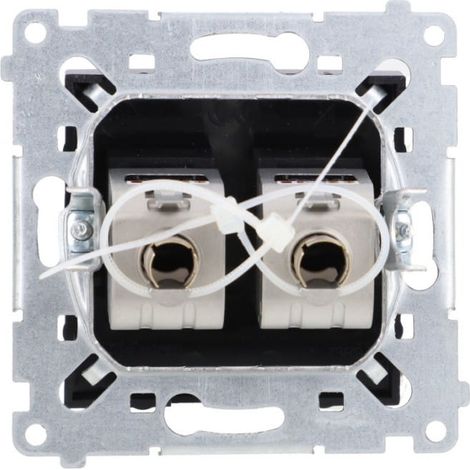Simon 54 Doppel-Computerbuchse RJ45 Kategorie 6 geschirmt mit Staubschutzklappe (Modul) matt schwarz D62E.01/49