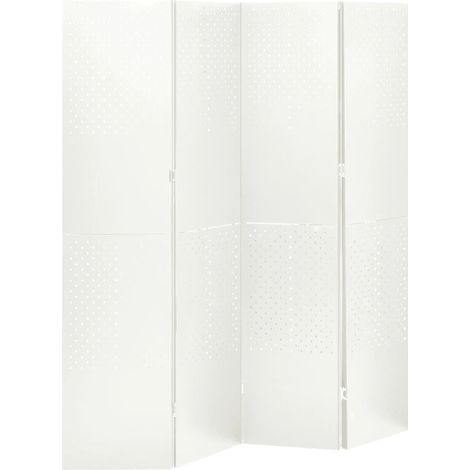 Maison Exclusive - Paravento a 4 Pannelli 2 pz Bianco 160x180 cm in Acciaio