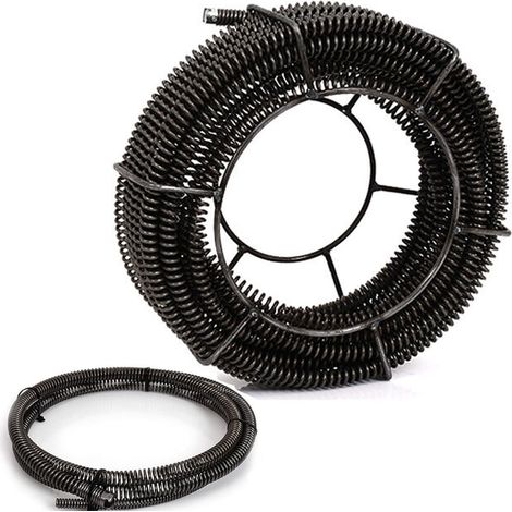 Lot de 4 Spirales de Nettoyage de Tuyaux à Ressort (4 Pièces de 4.8 m Chacune : Diamètre 16 mm + 2,5 m : Diamètre 16 mm, Longueur Totale 20 m, Largeur du Tube : Ø 30-100 mm) pour Appareil de Nettoyage