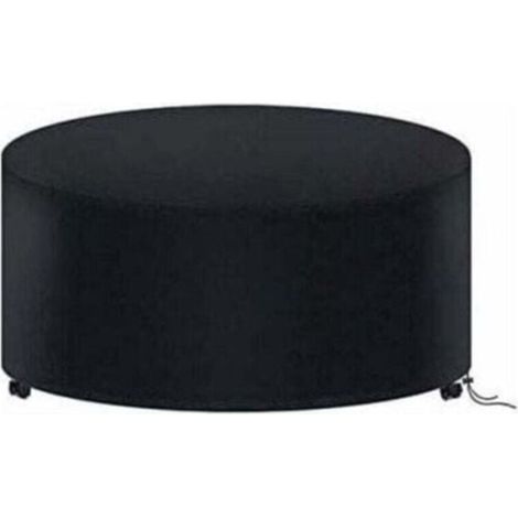 Housse de table de jardin ronde, XU, Housse de mobilier de jardin imperméable, Bâche Oxford 210D, 128 X 71CM (noir) - (1/4)