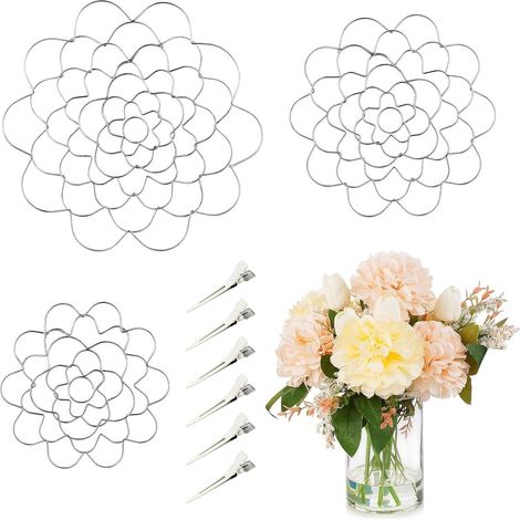 Wiederverwendbarer 6-Pin-Blumenarrangementhalter aus Edelstahl, silber (1/5)