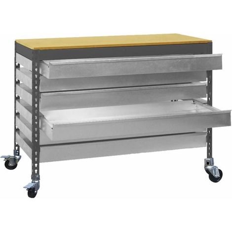 Mesa de Trabajo SIMONWORK con Ruedas bt5 box6 1200 antracita/madera (1/2)