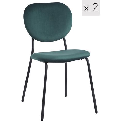 Nordlys - Lot de 2 Chaises de Salle a Manger Scandinaves Capitonnees Metal (1/5)