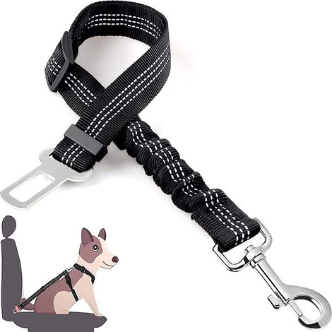 Für universellen Hunde-Sicherheitsgurt, langlebig, reißfest, verstellbar, schwarzer Nylon-Sicherheitsgurt, für alle Katzen und Hunde