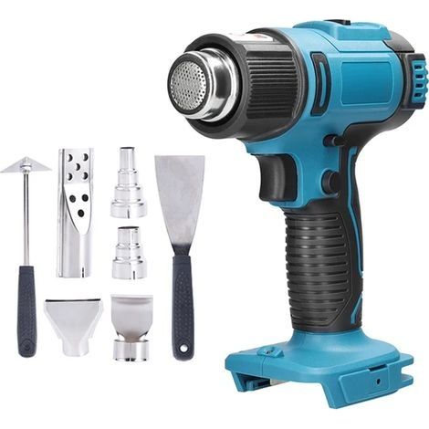 Pistolet à Air chaud sans fil 18V, équipement de chauffage Rechargeable au Lithium, température réglable, outil électrique avec 2 buses (1/5)