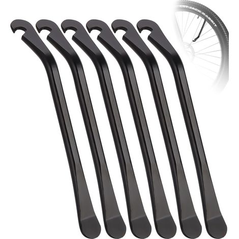 Démonte-pneus de vélo en métal noir, 120 x 12 mm, outil de démontage et de réparation (1/5)