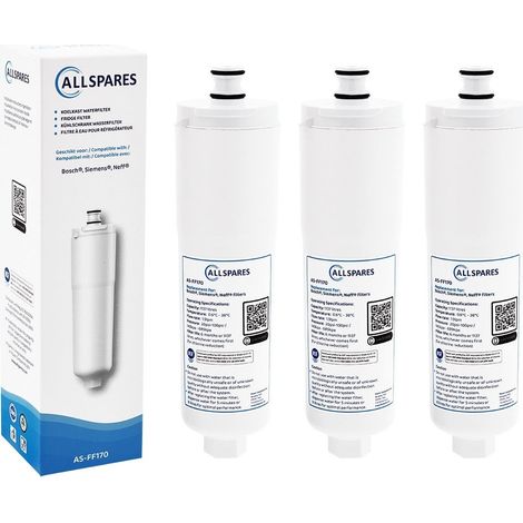 AllSpares  Filtre à eau (3x) de Réfrigérateur pour Bosch / Siemens / Neff CS-52 (1/4)