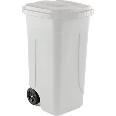 BIDONE IMMONDIZIA CARRELLATO 'OTTANTA' Lt. 80 - grigio/coperchio rosso