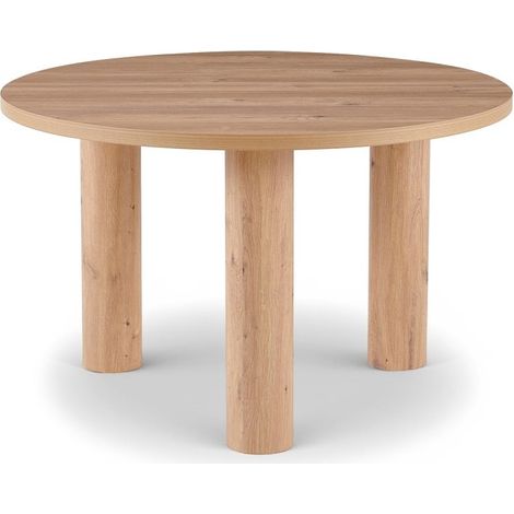 Table a manger ronde effet bois 120cm lorina (1/2)