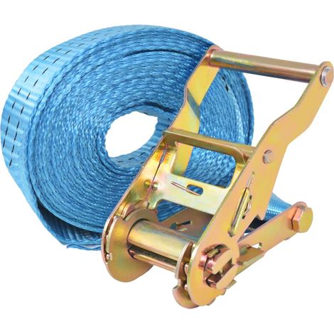 Paquete de 10 correas de amarre con trinquete 10 piezas 2 toneladas 6 m x 38 mm azul 020003538