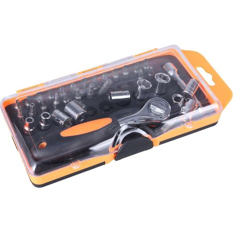 Ensemble d'outils de réparation pour la maison, clés à cliquet multifonction, tournevis, embouts tournevis utilisation 38 Pièces - (1/4)