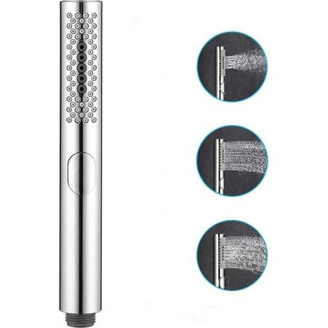 Douchette tube de bain avec 3 fonctions de mode eau, douilles en silicone faciles à nettoyer, finition chromée (1/5)