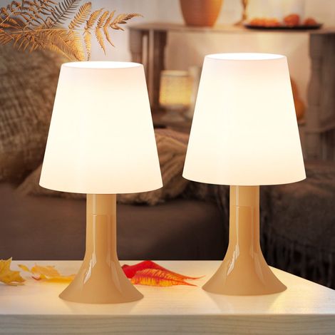 GBLY Lámpara de mesa, lámpara de noche con cable, juego de 2 lámparas pequeñas E14, estilo rústico moderno, para comedor y dormitorio, color caqui, sin bombilla (1/5)