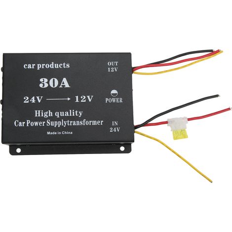 Convertisseur DC24V vers 12V avec protection contre les courts-circuits, module abaisseur de tension professionnel et écologique pour véhicules, module 30A (1/5)