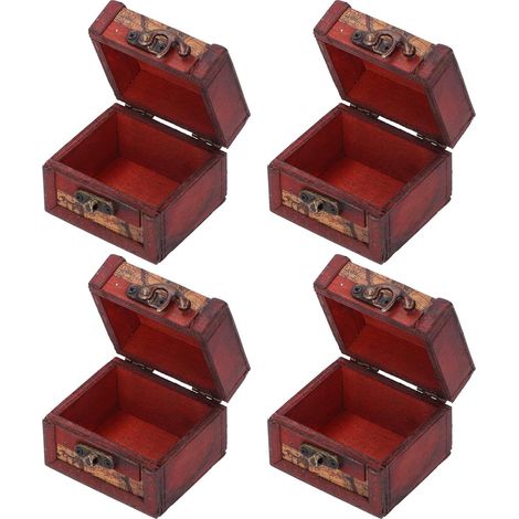 Vintage Square Wooden Box – Rustic Storage Boxes, Antique Style Craft Organizers, European Retro Decoration (1/5)