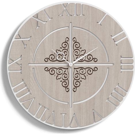 Orologio da parete tondo D50 ROMA moderno in legno laminato BRC (1/3)