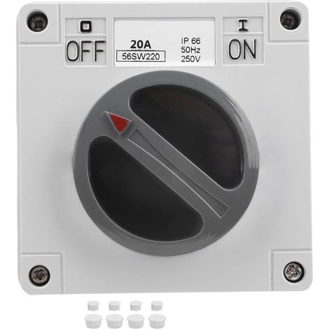 Wasserdichter Drehschalter IP66 250V, 2-Stellungs-Wahlschalter, Ein-Aus staubdicht, für Outdoor (1/5)