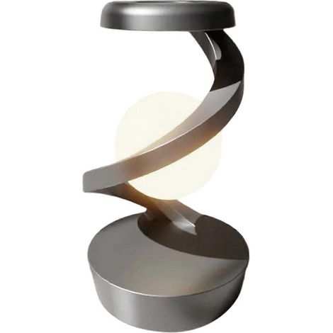 Wiederaufladbare RGB-Drehspiral-Mondlampe mit kabellosem Handy-Ladegerät, schwebende Schreibtischlampe für die Schlafzimmerdekoration (1/5)
