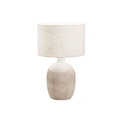 Lampe De Table Perenz En Céramique Beige Avec Abat-Jour Tissu D.35 Cm H55 Cm, 1Xe27 Max 60W, Style Naturel Élégant