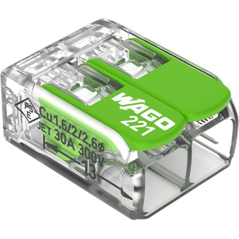 Borne Wago 221 Verde 5x6mm²