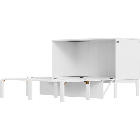 Lit escamotable mural vertical 140 x 200 cm avec sommier, blanc - MODENUIT (1/5)