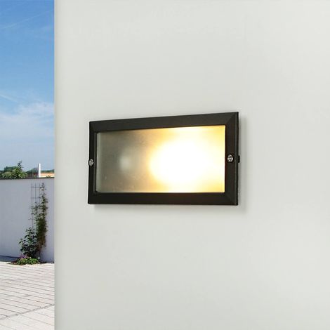 Moderne Einbauwandleuchte für Außen mit Lamellen E27 (1/5)