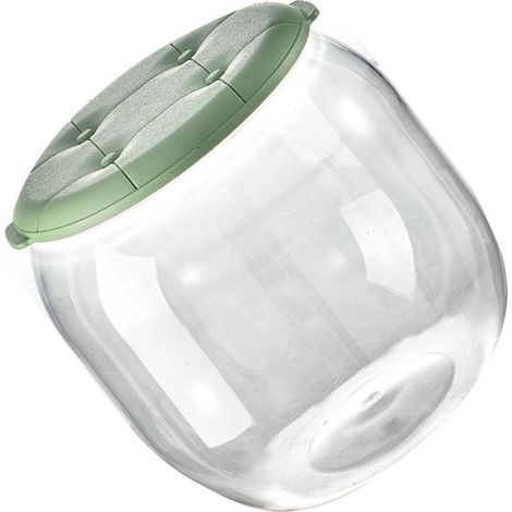 Multifunktionaler, innovativer, runder und transparenter Spielzeugaufbewahrungshocker für Zuhause, Wohnzimmer oder Eingangsbereich (grün). (1/5)