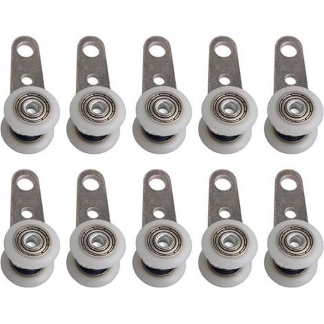 Glissement fluide - 4,5 x 1,9 cm Roulettes en métal et plastique - Supporte jusqu'à 20 KG - Roulettes pour portes coulissantes en 10 pièces (1/5)