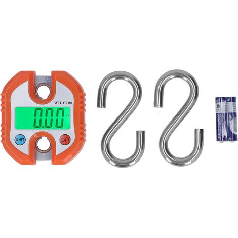 Decdeal Balance suspendue à affichage numérique LCD, outil de pesage de portée de 150KG pour bagages d'entrepôt Orange
