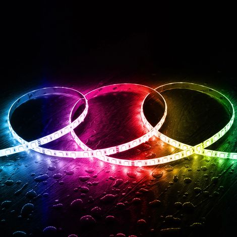 Tira LED 12V RGB SMD 60 LED/m 5m 10W/m Ancho 12mm Corte 5cm IP68 SILICONE FLEX RGB (1/4)