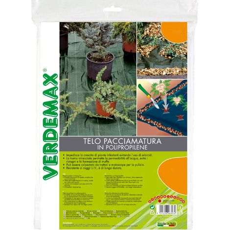 VERDEMAX OFFERTA TELO PACCIAMATURA VERDE IN POLIPROPILENE 2.10X50 MT LINEARI