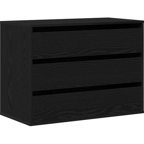 Armoire à tiroirs Noir 80 x 41 x 58 cm Bois d'ingénierie (1/5)
