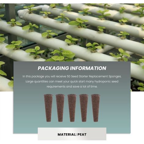 Éponges de Culture pour Plantes Hydroponiques Respectueuses de l'Environnement Lot de 50